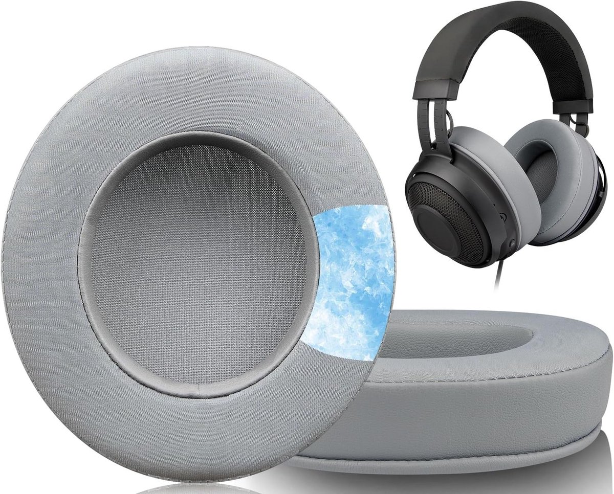 Vervangende Cooling-Gel Oorkussens voor Gaming Headsets zoals Razer Kraken en Nari, Comfortabele en Ademende Oorkussens voor Lange Speelsessies, Geschikt voor Blackshark V2 X en Kraken X/V3 X