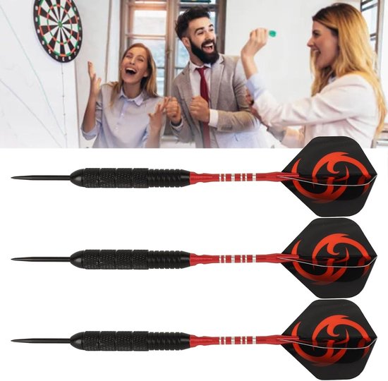 Professionele Darts Set van 3 Stuks met 24g Metaalpunttips en Antislip Vleugels voor Thuis en Bargebruik, Geschikt voor Dartbord, Darts Accessoires en Dartpijlen — afbeelding 5