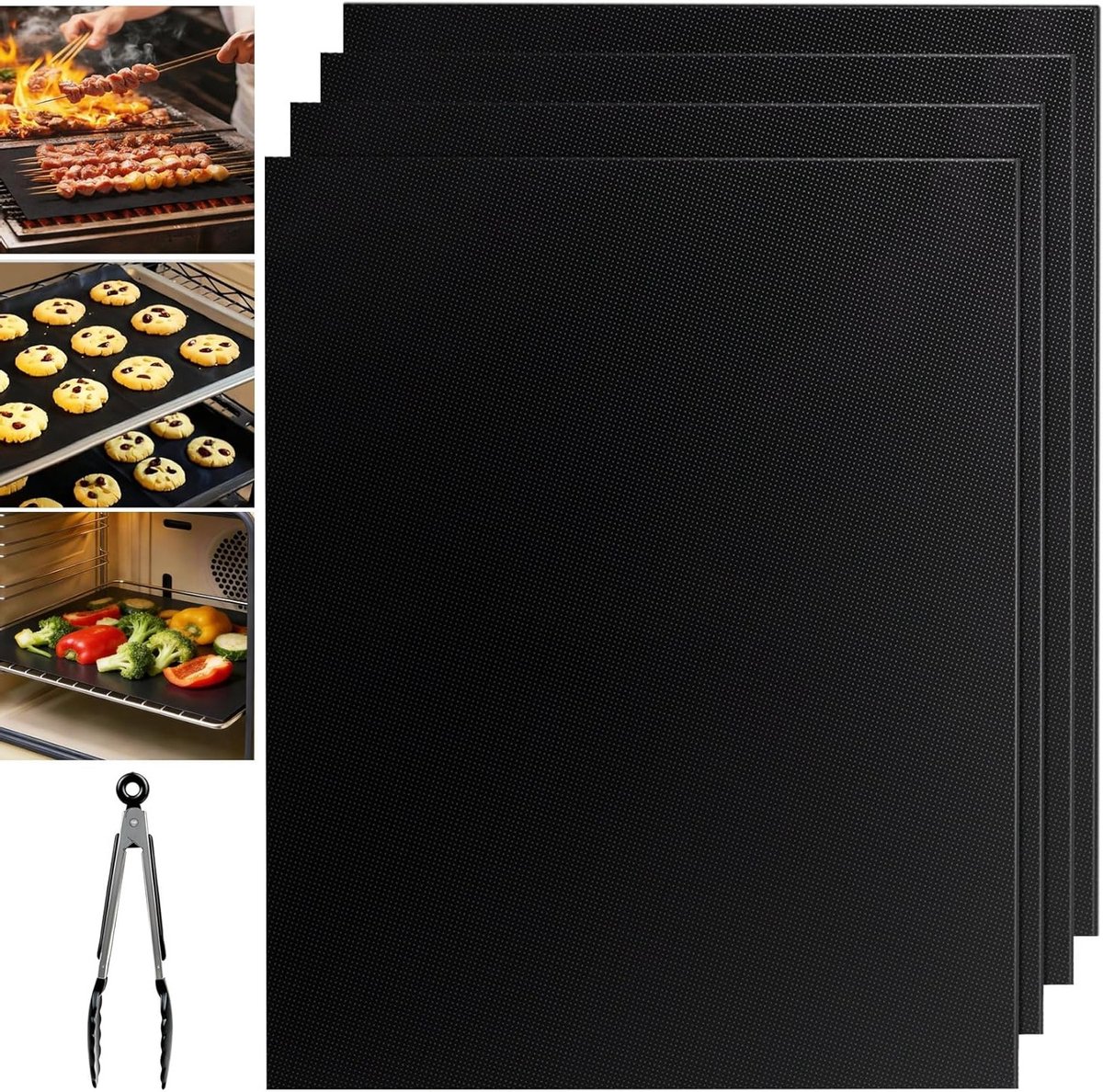 Duurzaam en Herbruikbaar Bakpapier voor de Oven - 4 Formaten, Snijbaar, Antiaanbak, Ideaal voor Grillen en Ovenbescherming