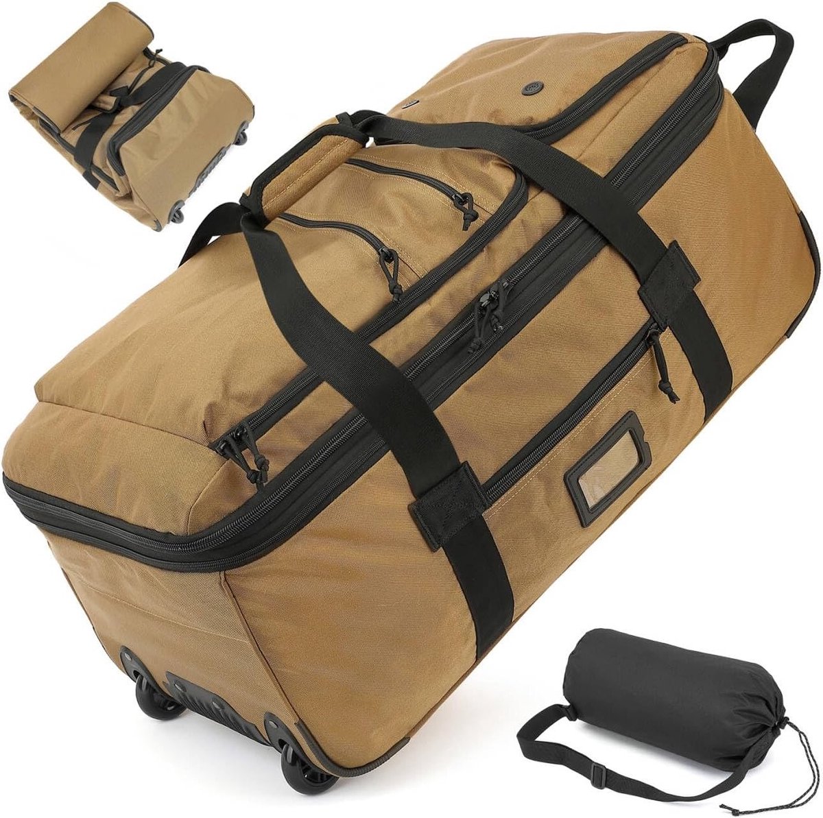 Grote Opvouwbare Reisbagage met Wielen, Uitbreidbare Reistas voor Vakantie en Vrije Tijd, 76cm, 85-100L, Bruin, Ideaal voor Mannen en Vrouwen