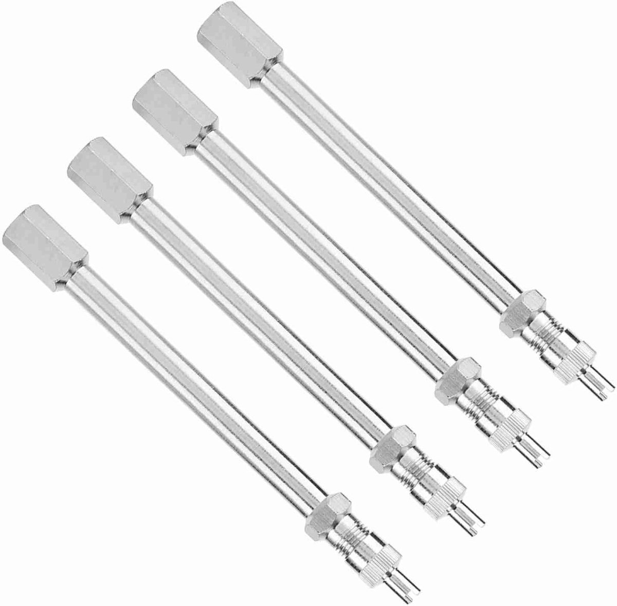4-delige set van 100mm chroomplated verlengstangen voor vrachtwagenwielen, geschikt voor aanpassing en montage van wielen