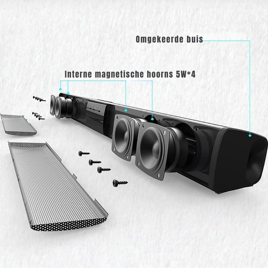 YOR® Soundbars - Soundbar met DSP-Technologie - Speaker met Bluetooth -Soundbar met Subwoofer - Soundbar PC - AUX - USN - TF-Kaart- met Ingebbouwde Microfoon - Klein - Zwart - 59cm x 9cm x 9cm van Merkloos — afbeelding 3