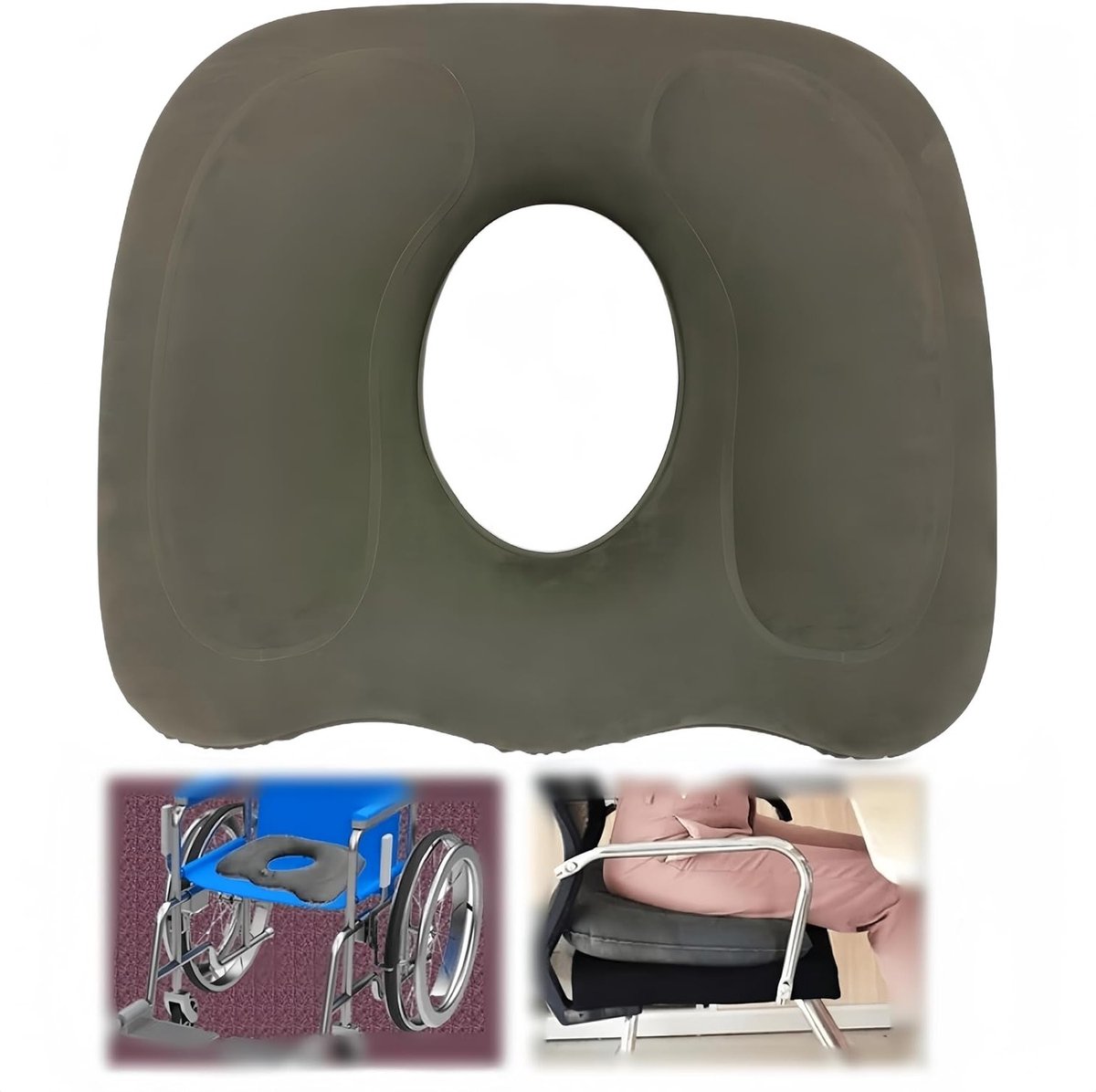 Orthopedisch kussen voor een comfortabele zitervaring, ideaal voor drukpunten en aambeien, grijs