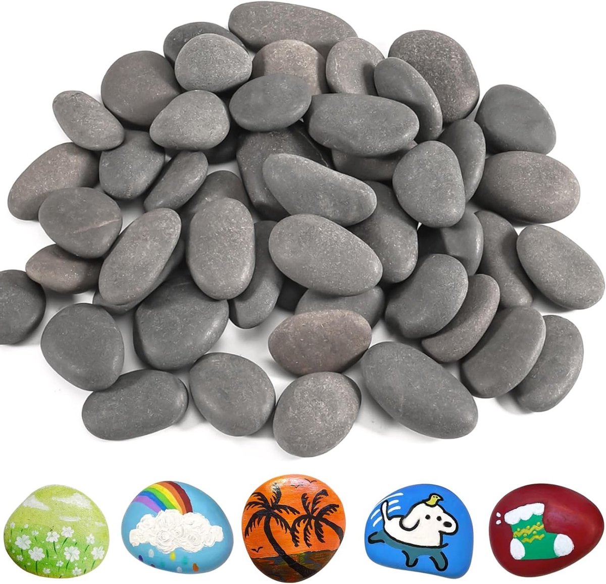 50 Stuks Platte Natuurlijke Stenen voor Schilderen, Decoratieve Steentjes voor DIY Projecten en Aquariums, 2-3 cm Groot