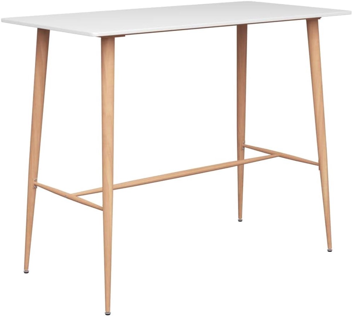 Barset 7-delig 185x80x110 cm – Witte & Zwarte Bartafel met 6 Ergonomische Barkrukken – Moderne Tuinset voor Balkon, Terras & Keuken – HomebyNicole