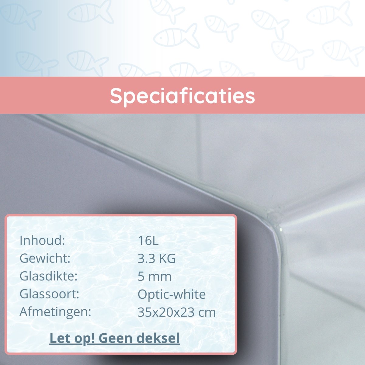 AquaKonings Aquarium 16L met afgeronde hoeken thumbnail 4