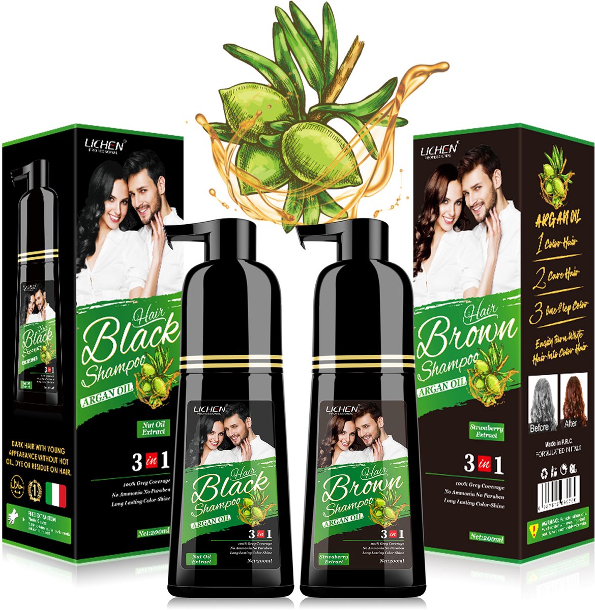 LICHEN Hair Color Shampoo Brown