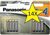 14 Blisters (112 batterijen) Panasonic Alkaline Everyday Power AAA