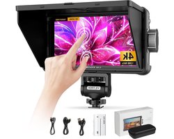 Professionele 5.5 Inch Touch Screen Video Monitor met On-Camera Output en Focus Assistant voor DSLR Camera's, 4K HDMI en Hoge Helderheid