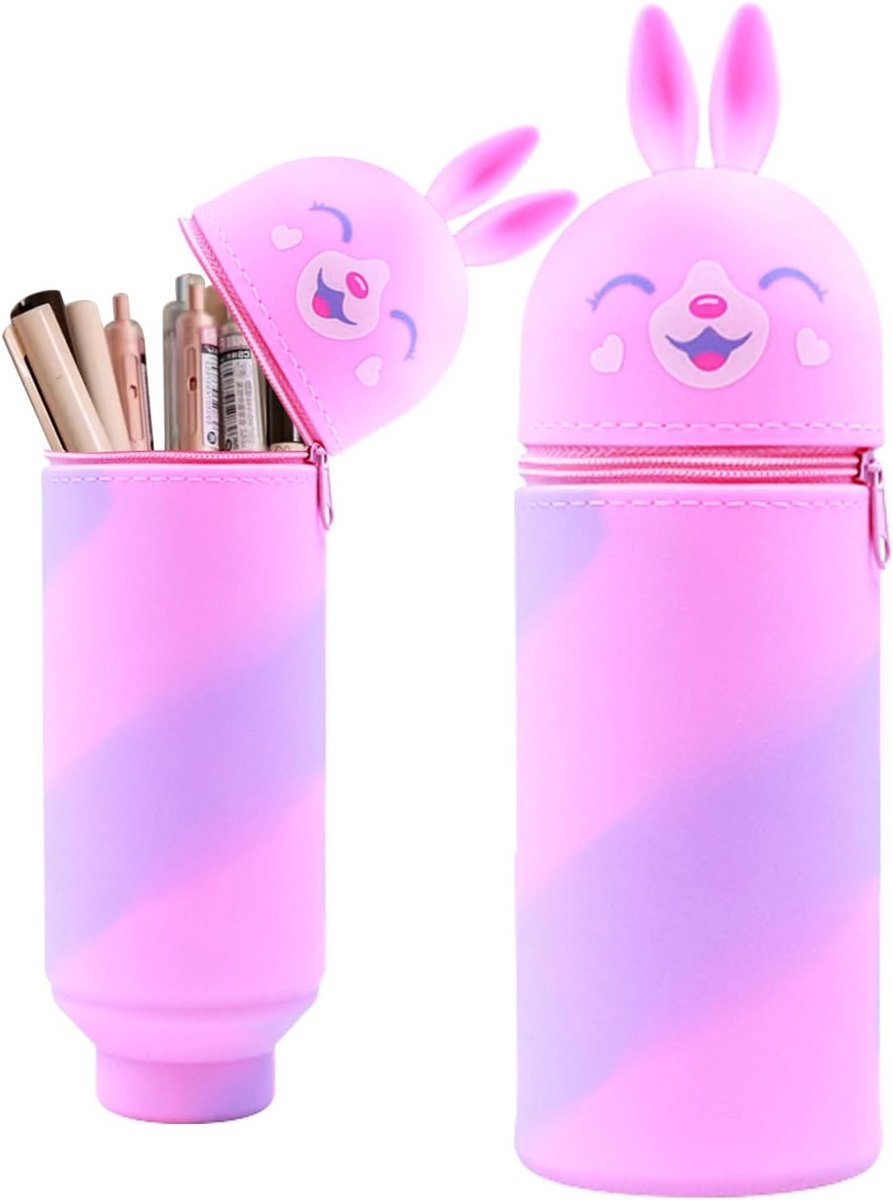 Scalable Pen Case en Pen Holder, Waterdicht en Duurzaam, Zacht Silicoon, Schattig Cartoon Ontwerp, Perfect voor School en Kantoor