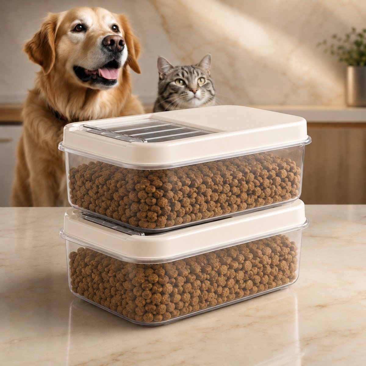 Soft Chef Multibox 8L 2 delige voedselbewaarset BPA vrij luchtdicht stapelbaar ideaal voor dierenvoer en voorraad