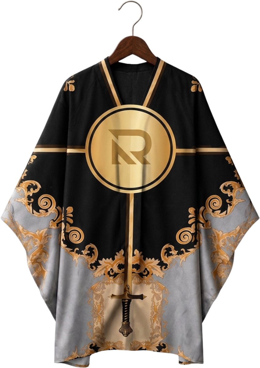 New Rebel Kapper Cape Luxe – Professionele Knipcape Waterafstotend & Anti-Haar – Zwart/Goud – 150x160 cm