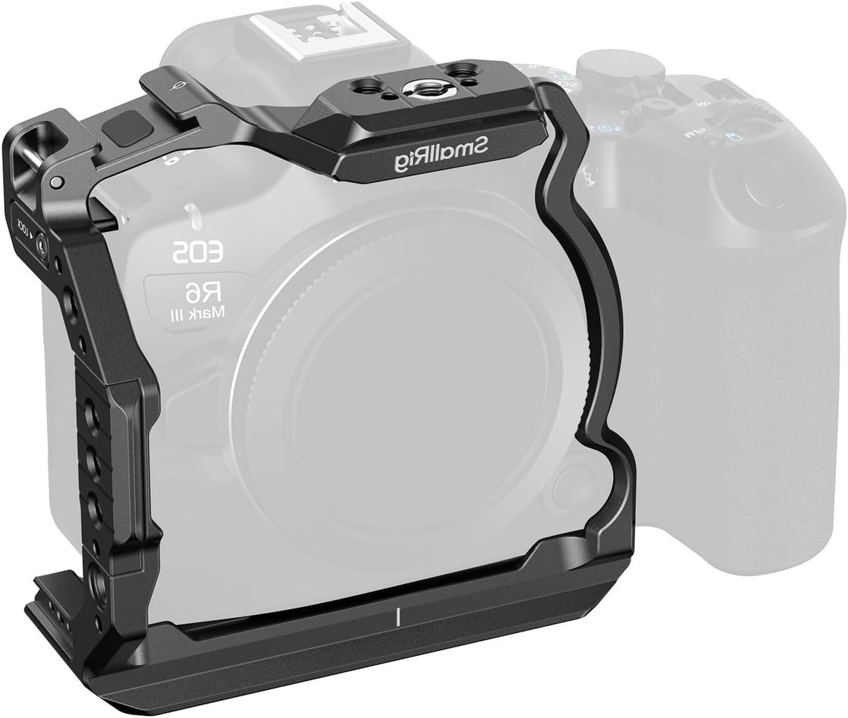 Half Cage voor Canon R6 Mark II / R5 Mark II met Quick Release Plate, NATO Rail en Driepuntsvergrendeling, Geschikt voor DJI RS 3 / RS 3 Pro / RS 4 / RS 4 Pro Gimbal