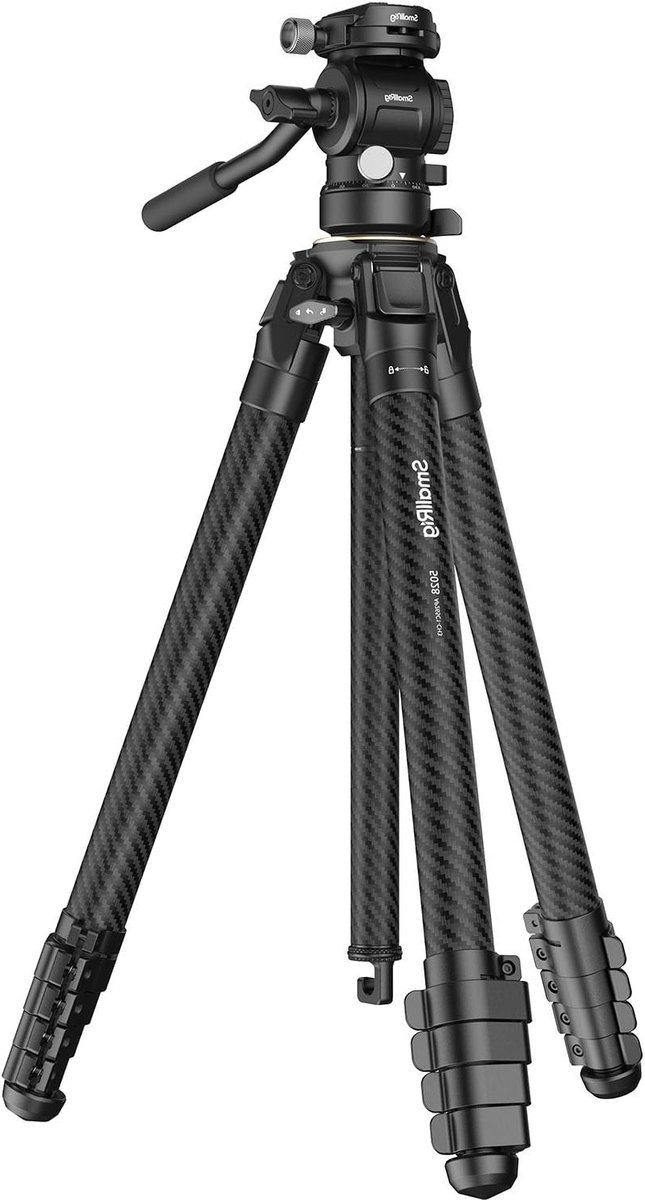 Draagbare carbon fiber reis tripod kit met video camera monopod en verwisselbare middenkolom, max. belasting 3kg voor DSLR en videocamera's