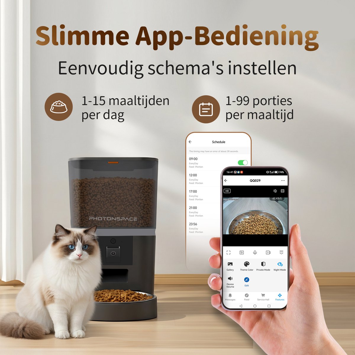 Photonspace Automatische Voerbak Kat & Hond 6L thumbnail 4