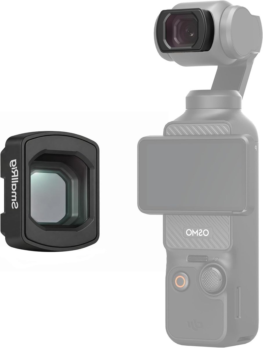 Wide-angle lens 0.72x voor DJI Osmo Pocket 4/3, magnetische bevestiging, 112° kijkhoek, compact en lichtgewicht ontwerp voor betere videokwaliteit en creatief filmen