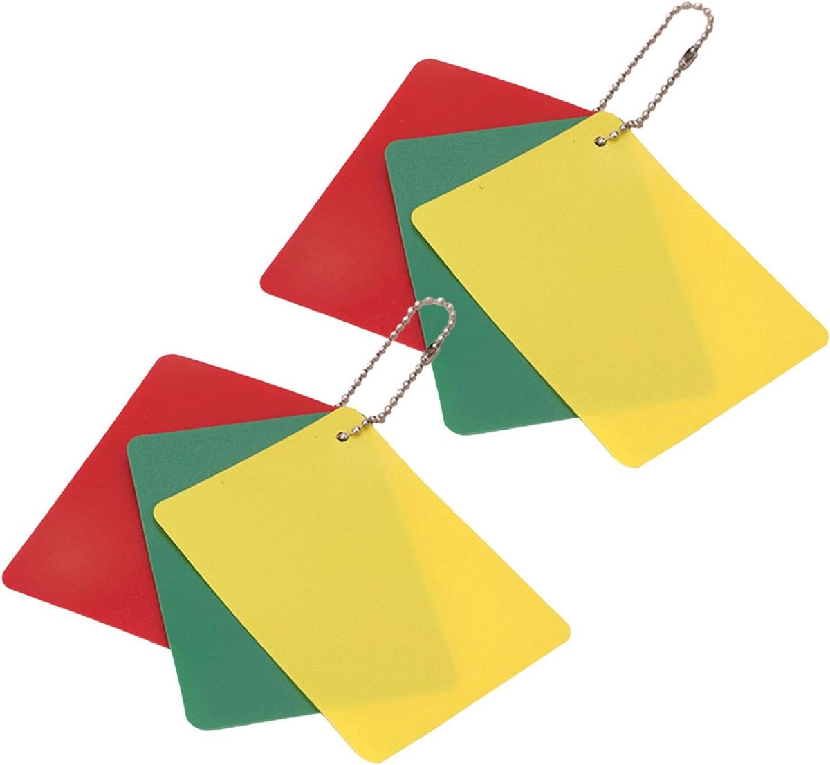 Voetbal Scheidsrechter Kaarten - Sport Kaarten Set - Wedstrijden Begeleiden - Zichtbare Kleurcodering - 9x6.5 cm - Rood Groen