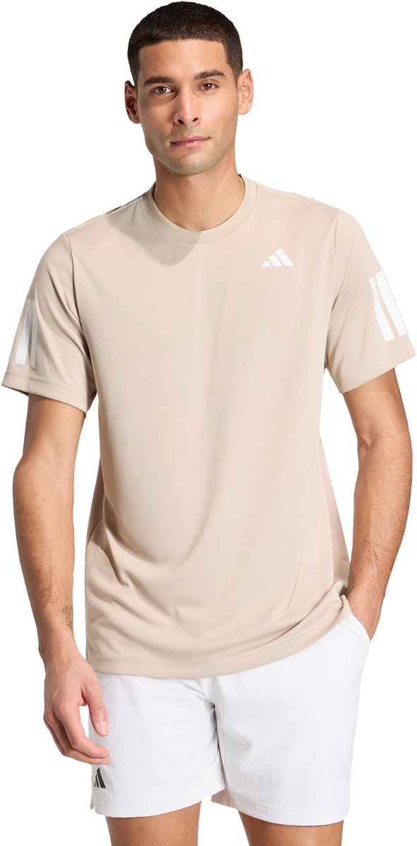 Adidas Performance Club Tennis Climacool 3-Stripes T-Shirt Heren Beige