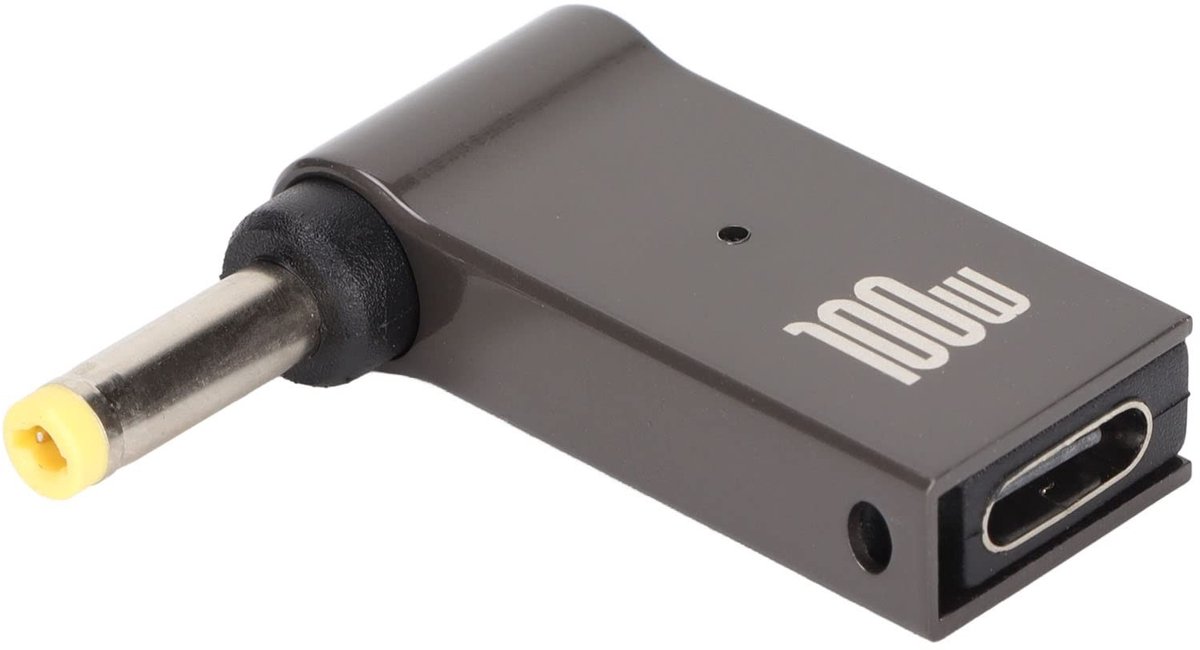 aladdien - Type C Female Naar DC 4.0x1.7mm Adapter - 100W Oplaadconverter - Compact formaat - PD Emulator Trigger - Geschikt voor Laptop - 1 stuk