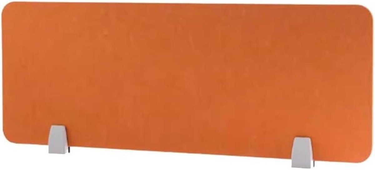 Bureau Privacy Divider - Bureau Paneel Akoestisch - Geluidsreductie Werken - Vrijstaand Steunvoeten - 30x80CM - Oranje