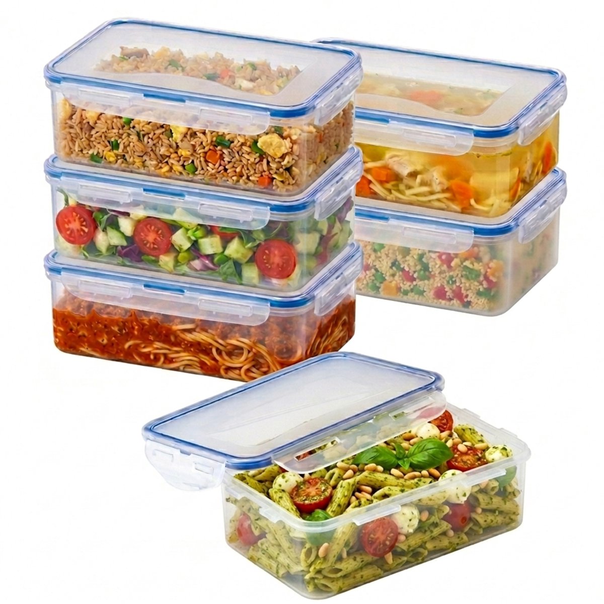 Lock&Lock Diepvriesbakjes - Meal prep bakjes - Vershoudbakjes - 1 liter - Set 6 stuks - 100% Lekvrij - BPA vrij - PFAS vrij - Magnetron bakjes met deksel - Diepvriesdozen - Bewaarbakjes - Vershouddoos - Transparant — afbeelding 2