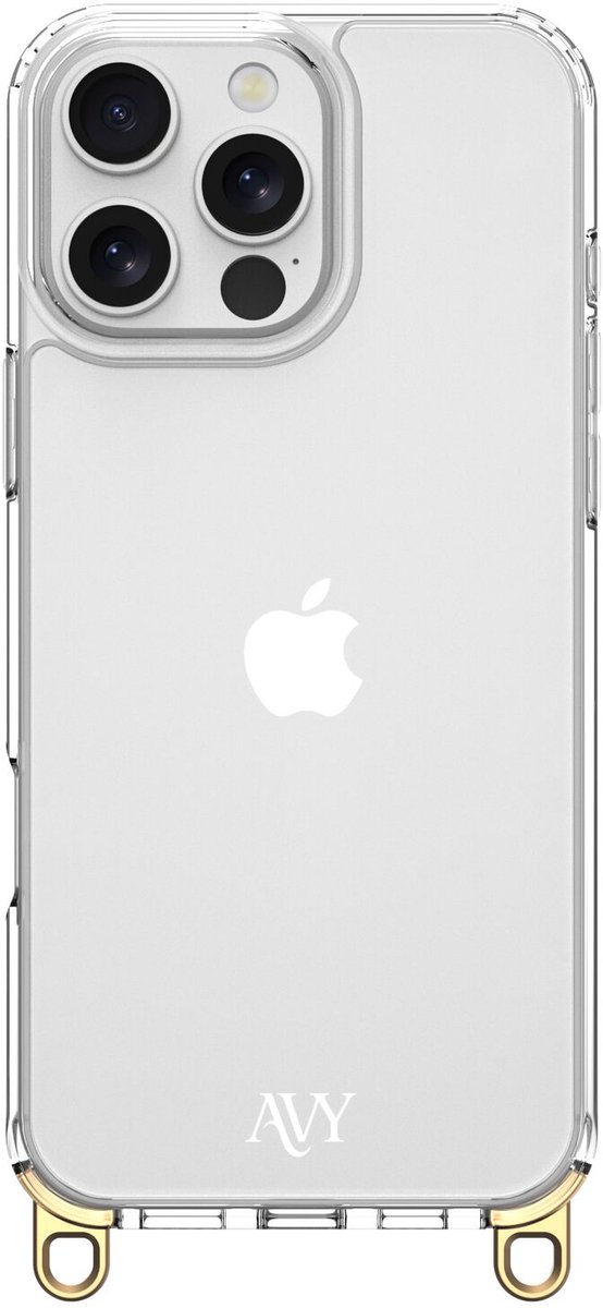 AVY Transparant Hoesje | Geschikt voor Apple iPhone 16 Pro Max | Clear Case | Haakjes voor koord