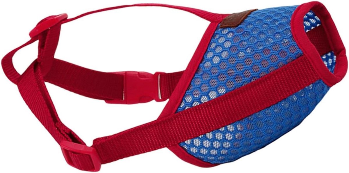Hondenmuilkorf Ademend Gaas - Anti-bijt Masker - Hondentraining Voorkomen - Verstelbaar Comfortabel - Maat XL - Rood