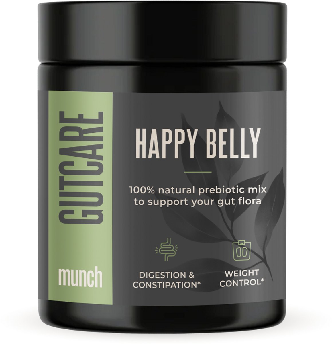 Munch Happy Belly* Neutraal | Supplement voor ondersteuning spijsvertering* & lichter gevoel in de buik* | Superfood poeder met Chlorella, Spirulina, Tarwegras & Gerstegras | Neutrale smaak | 100% natuurlijk & vegan | 150 gram