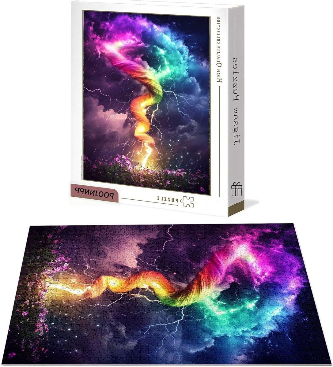 Houten Puzzel - Legpuzzel Volwassenen - Ontspannen Thuis - Letters op Achterkant - 87x57cm - Multicolor