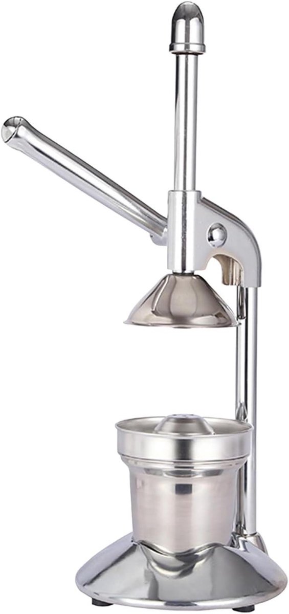 Citruspers Handleiding - Handpers Sapcentrifuge - Sap Maken - Roestvrij Staal - 16.5x36.5cm - Zilver