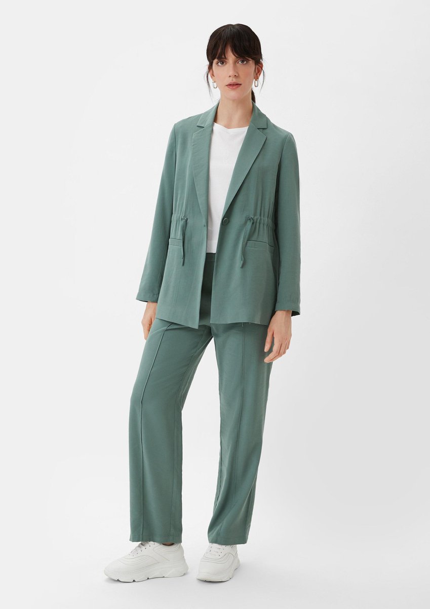 comma - female - Regular fit: twill broek met ritssluiting