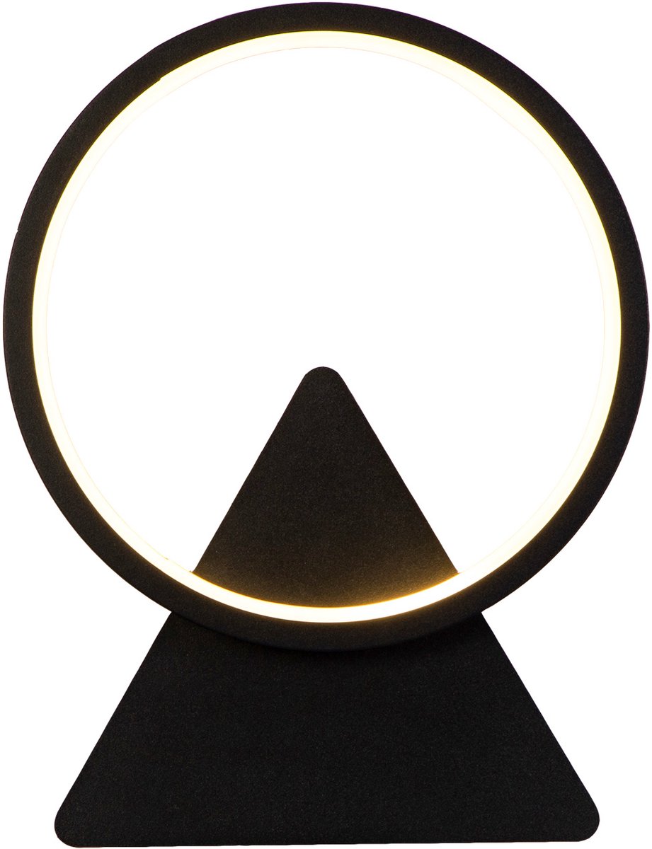 Lemlit LED Wandlamp 20 x 26 cm - Moderne Wandverlichting met Ringdesign - 8W 800 lm 3000K Warm Wit - voor Woonkamer Slaapkamer Hal en Trap - Zwart