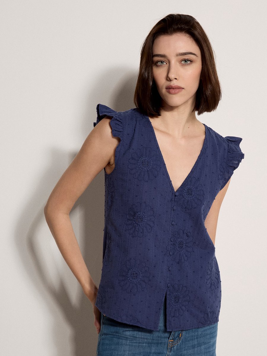 Midi-jurk met ruches