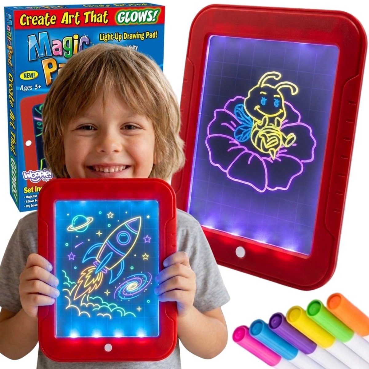 Woopie Magic Graphics Tekentablet Neonkleuren - UNI