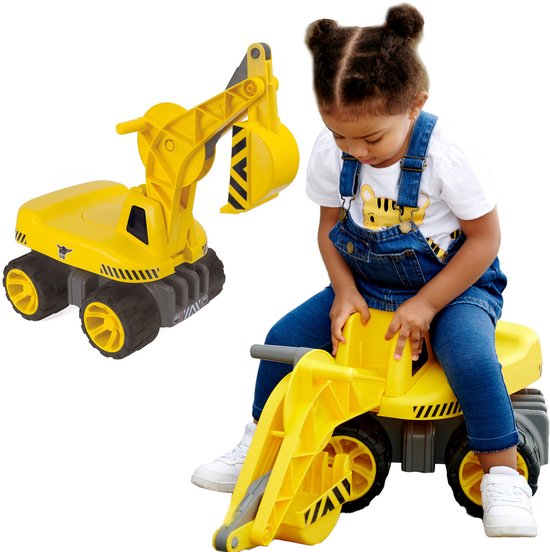 BIG - Power Worker Maxi Graafmachine - Loopauto - Werkvoertuig - 50kg belastbaar - vanaf 3 jaar - Buitenspeelgoed