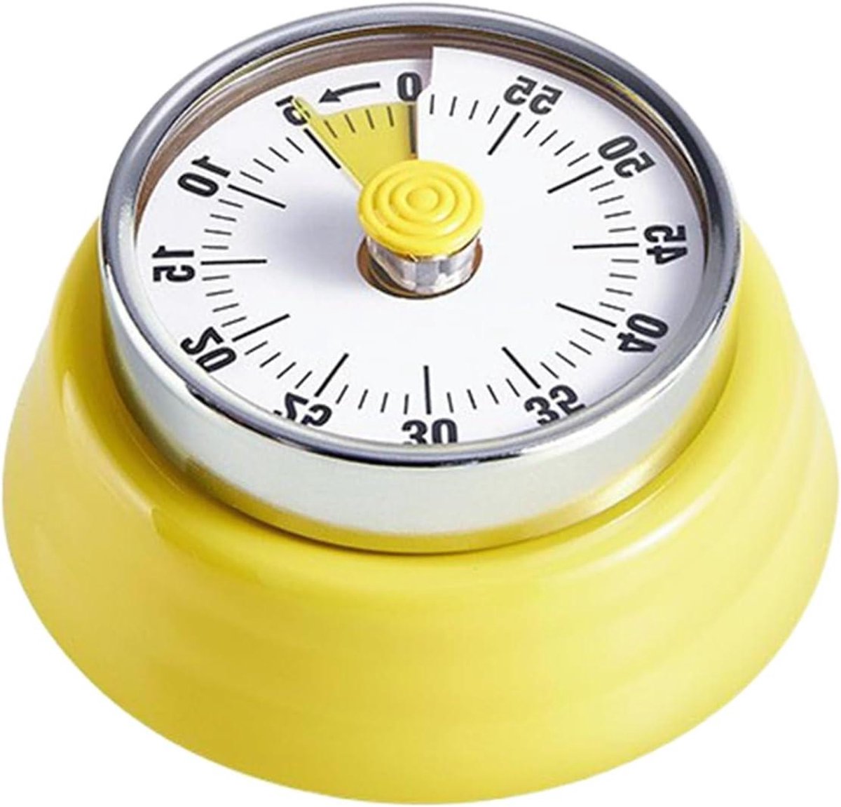 Mechanische Keukenwekker - Kookwekker Timer - Tijd Beheren - Luid Alarm 75dB - 4x7.5x4 cm - Geel