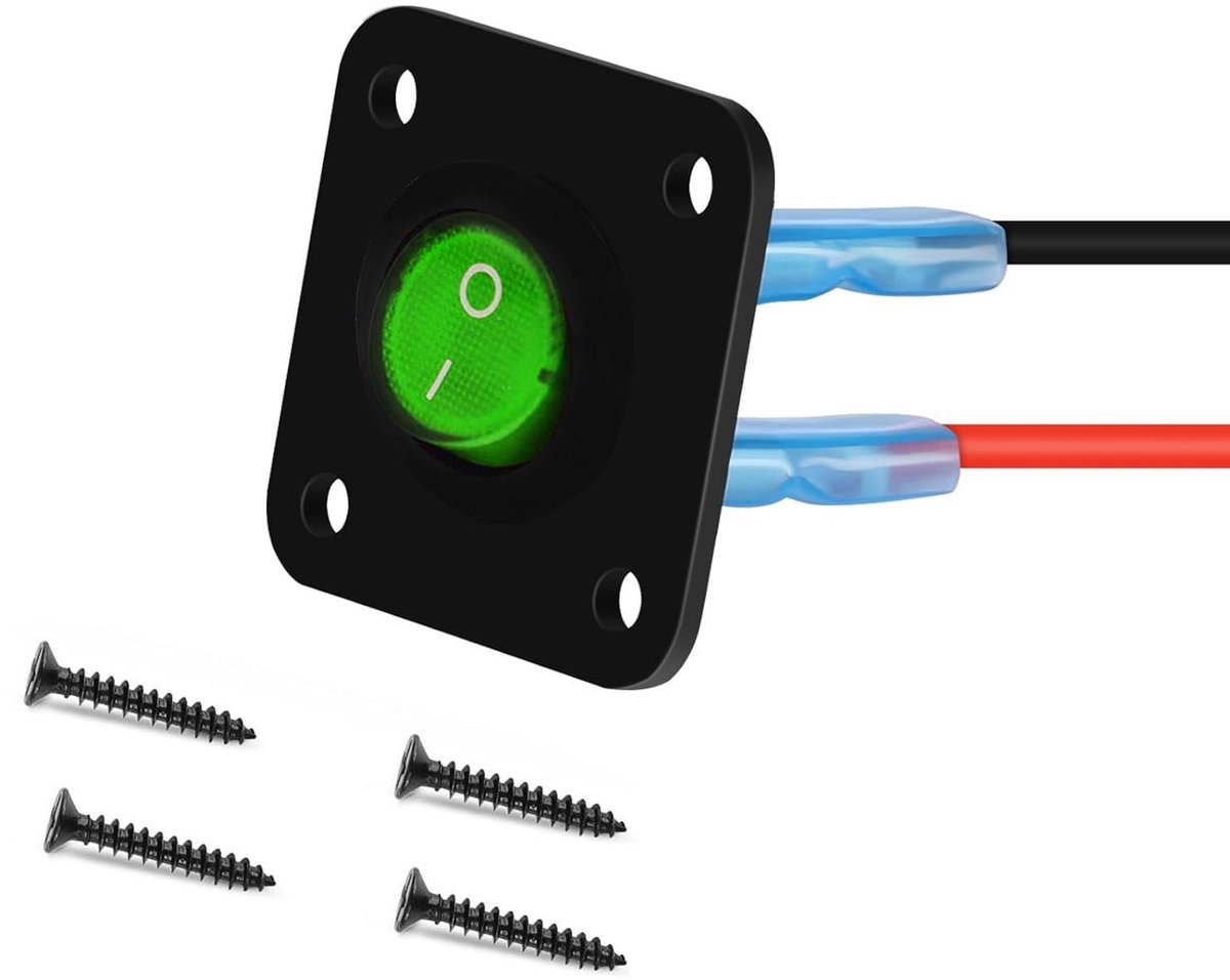 RUNCCI-YUN 12V LED Toggle Switch Panel - Ronde Schakelaar voor Auto, Boot, Truck - Groen 10A