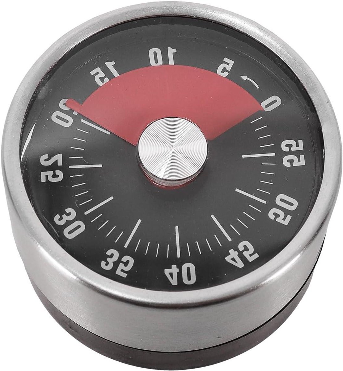 Keukentimer - Mechanische timer - Koken en studeren - Metalen behuizing - 6 x 3.5 cm - Zwart