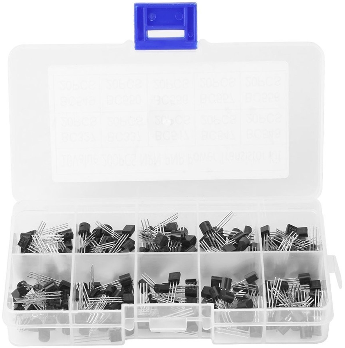 aladdien - Transistor Assortiment Kit - 200-delige Set - Diverse Soorten Siliconen Transistors - Voor Elektronica Projecten - Hoogwaardige Kwaliteit...