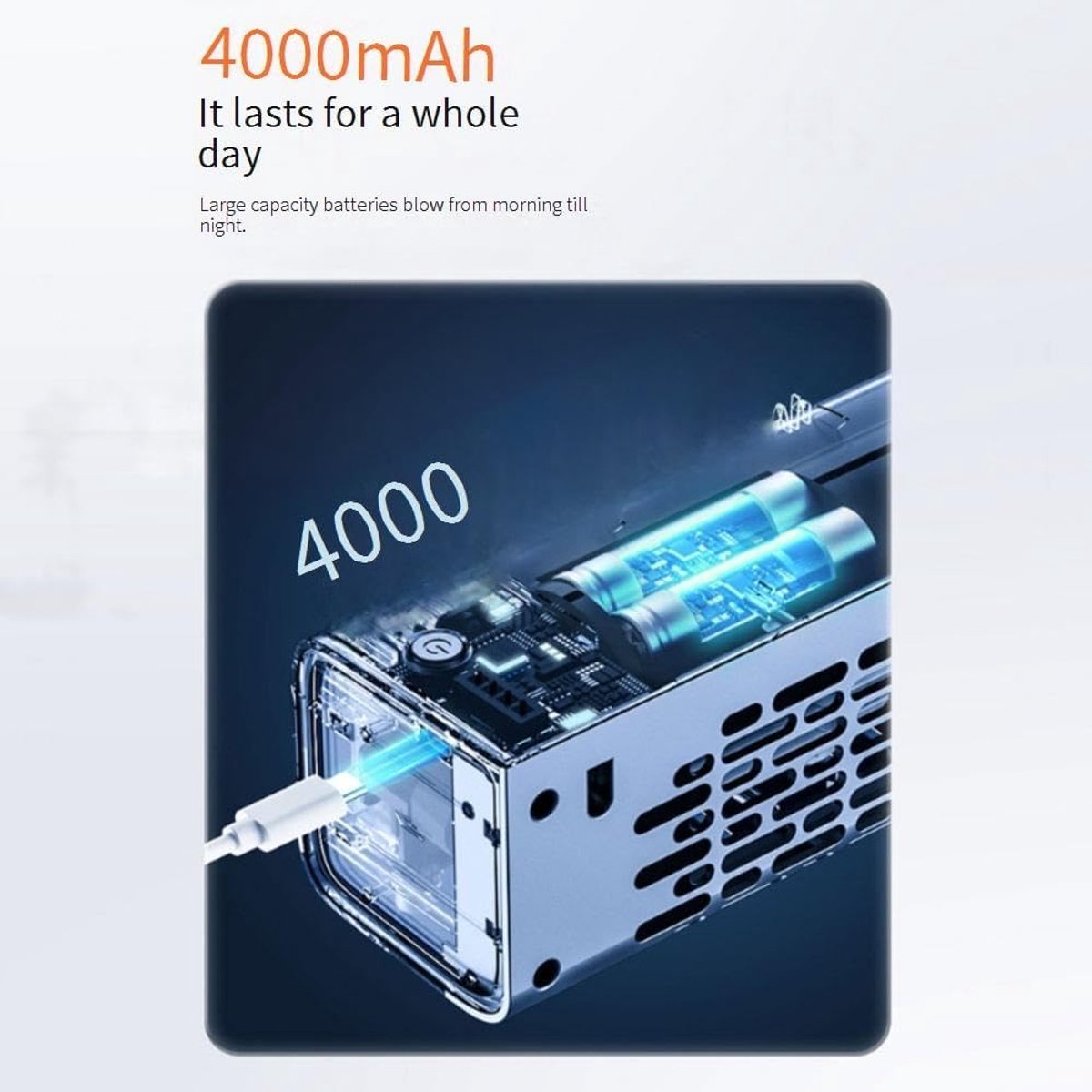 Draagbare Airconditioner - Mini Aircooler - Persoonlijke Koeling - Ultra Stil Ontwerp - 32.5 x 7.5 x 7.5CM - Wit thumbnail 2