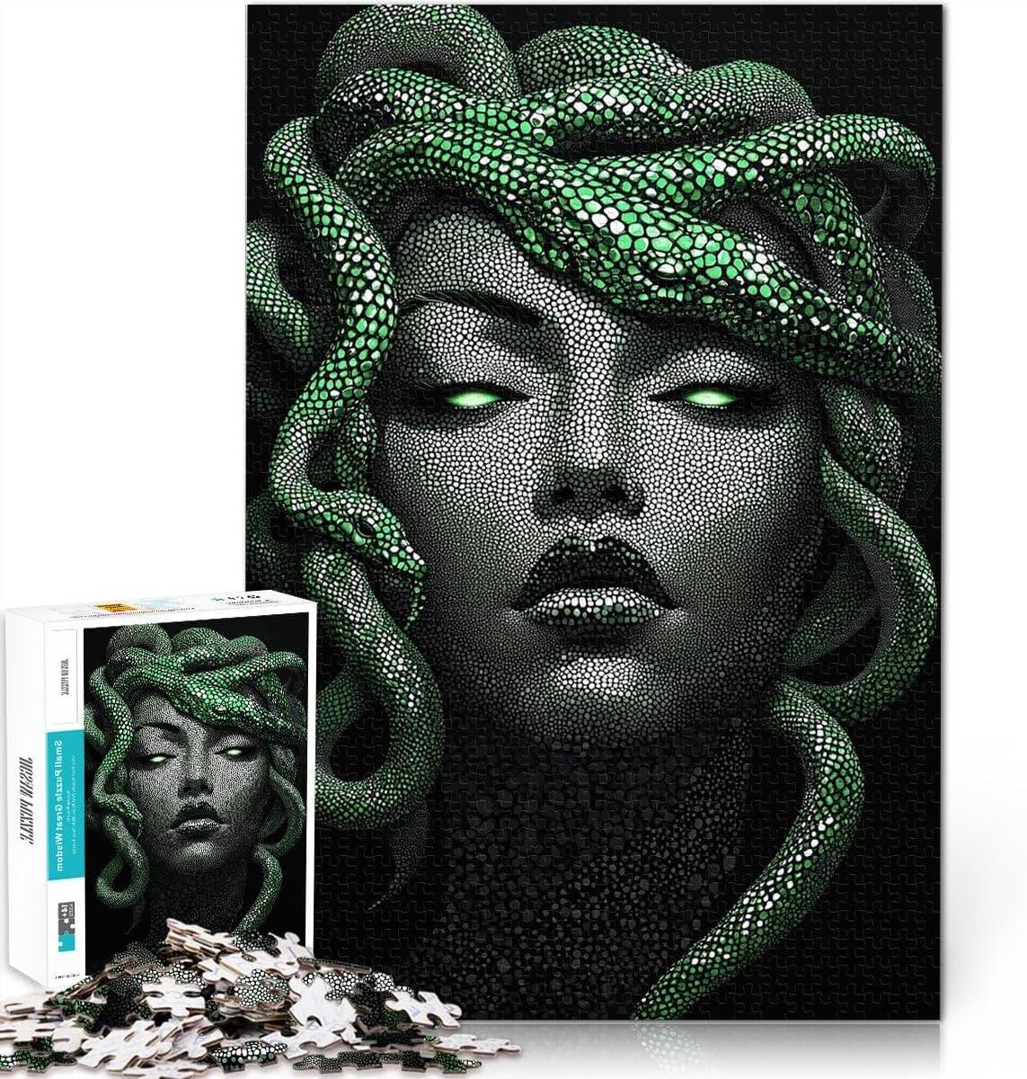 Legpuzzel 1000 stukjes - Mozaïek Puzzel Portret - Familie spel - Matwitte kaart - 52x38cm - Medusa