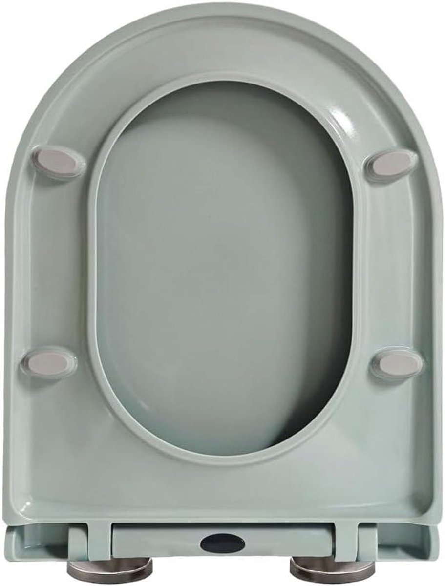 Toiletbril D-vorm - WC-bril Softclose - Hygiënisch Reinigen - Snelontgrendeling - 36 x 46 cm - Grijs