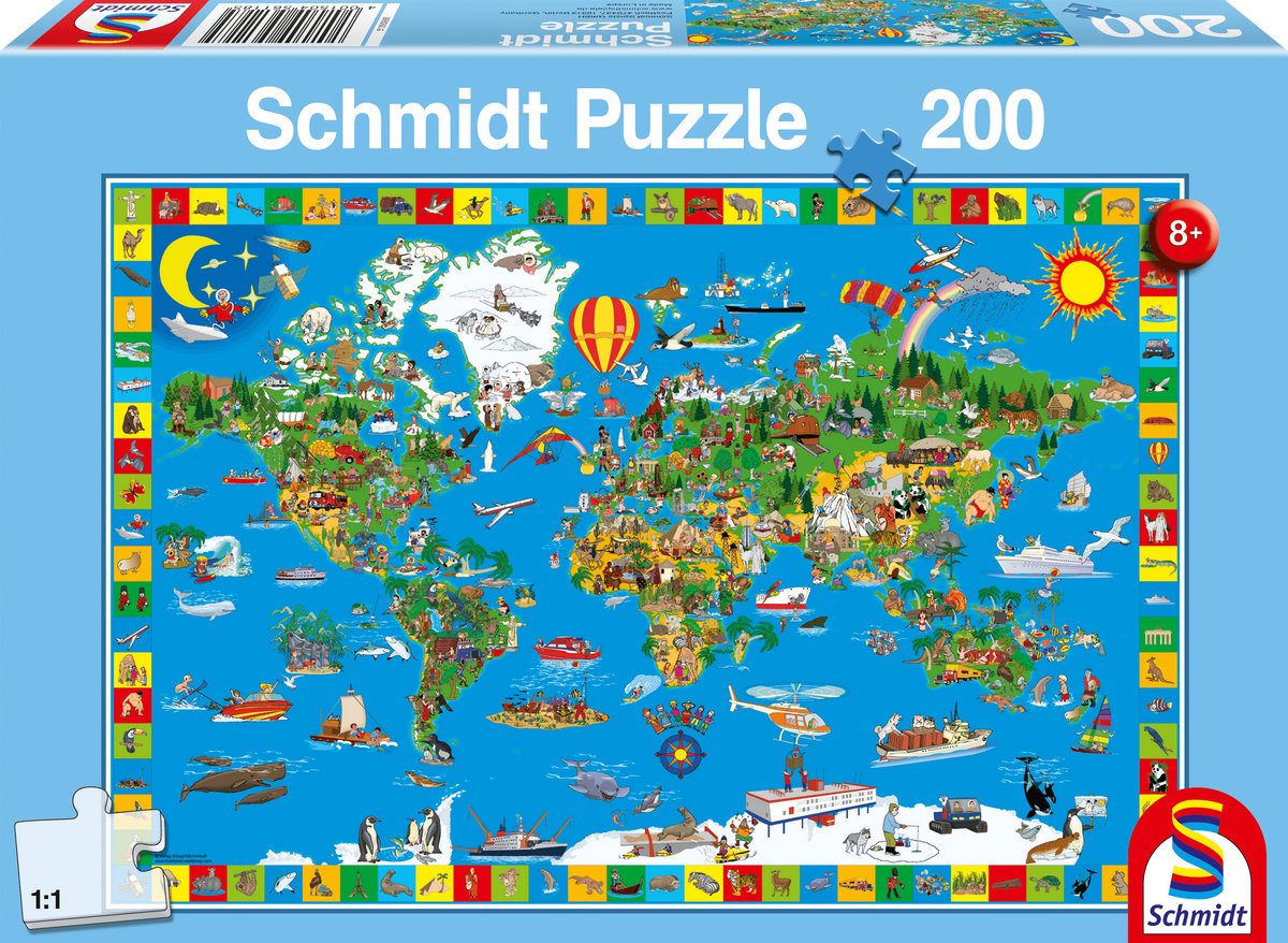Schmidt - Legpuzzel - Je kleurrijke aarde - 200 stukjes - Kinderen - vanaf 8 jaar