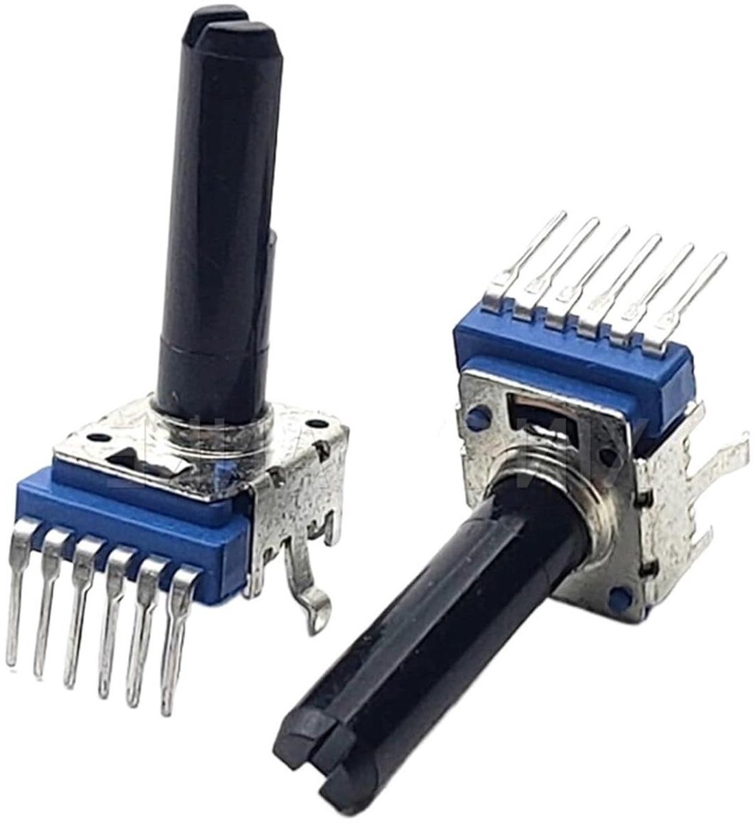 Dubbele Potentiometer - Variabele Weerstand - Elektronica Aanpassen - Halve Schacht - 23MM - Zilver