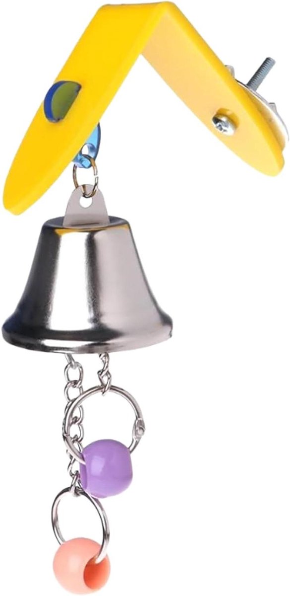 Vogel Bel Speelgoed - Vogelkooi Accessoire - Vogels Vermaken - Interactieve Kooi Stimulatie - 7.5x5x12cm - Multicolor