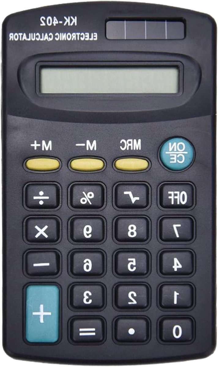 Rekenmachine 8 Cijfers - Zakrekenmachine LCD - Financiële Berekeningen - Draagbaar Compact Formaat - 11.2 x 6 cm - Grijs