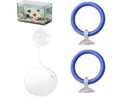 Voederring Aquarium - Voerstation Vis - Vissen Voeren - Stimuleert Natuurlijk Gedrag - 5.3cm Buiten Diameter - Transparant