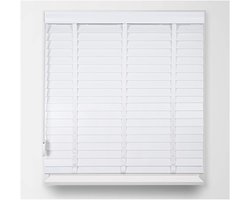 Houten Jaloezieën - Raam Jaloezieën Houten Rolgordijnen - Zonwering en Privacy - Natuurlijk Lindenhout - 60x180cm - Houtkleur