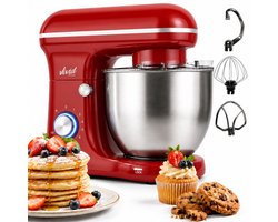 Vivid Green 1500W Keukenrobot - 5L Mengkom - 10 Snelheden - Keukenmixer - Keukenmachine - Rood