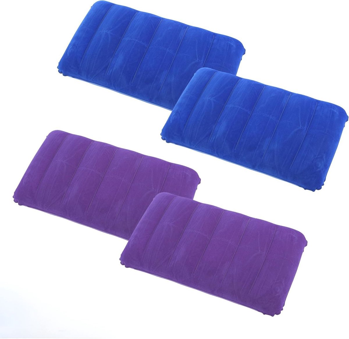 Opblaasbaar Kussen - Reiskussen - Kampeer Kussen Opblaasbaar - Kampeerkussen - Lichtgewicht En Snel Opblaasbaar - Kussen - Geschikt voor buiten - Lichtgewicht en draagbaar - Paars, Blauw - 4 Stuks - van Imperatoris